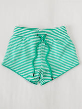 Boy's Swim Trunks - Green Stripe